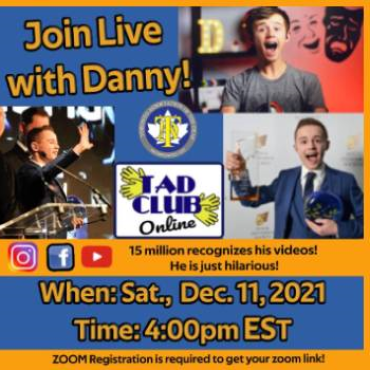 Join Danny on Zoom with TAD LIVE!